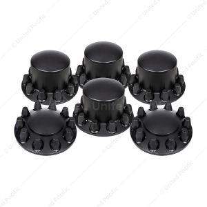 Dome Axle Cover Combo Kit With 33mm Standard Thread-On Nut Covers & Nut Cover Tool - Matte Black