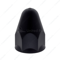 1-1/2" X 2-3/4" Matte Black Painted Plastic Bullet Nut Covers - Push-On (Bulk)