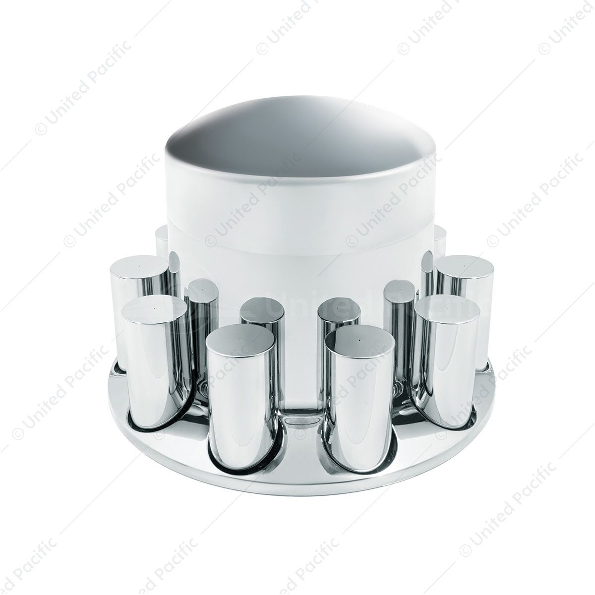 Chrome Plastic Extra Tall Rear Axle Cover With 33mm Thread-On Tall Cylinder Nut Covers