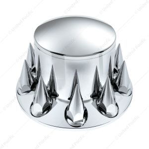 Dome Rear Axle Cover With 33mm x 4-3/4" Super Spike Push-On Nut Covers - Chrome