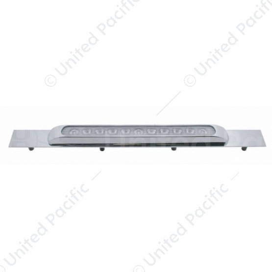 Chrome Top Mud Flap Plate With 11 LED 17" Light Bar & Bezel - Amber LED/Clear Lens (Each)