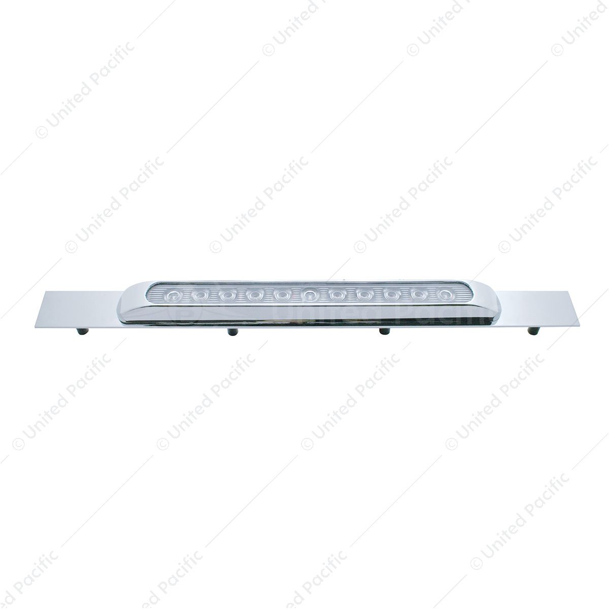 Chrome Top Mud Flap Plate With 11 LED 17" Light Bar & Bezel - Red LED/Clear Lens (Each)