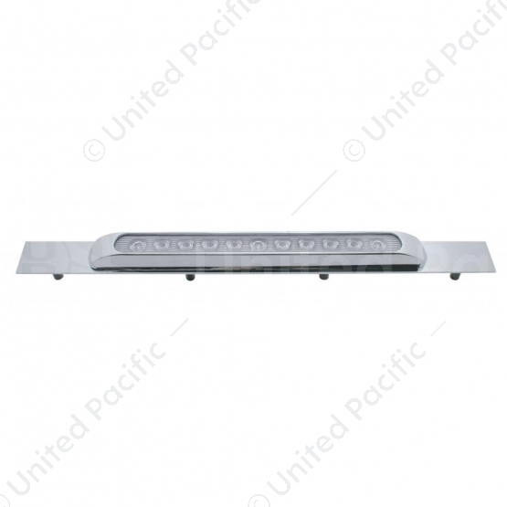 Chrome Top Mud Flap Plate With 11 LED 17" Light Bar - Amber LED/Clear Lens (Each)