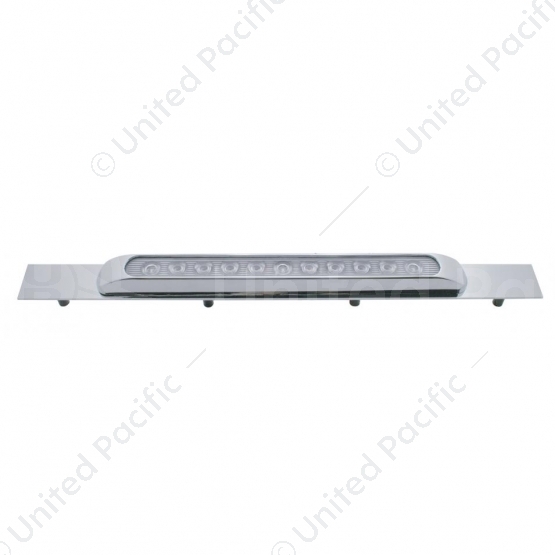 Chrome Top Mud Flap Plate With 11 LED 17" Light Bar - Red LED/Clear Lens (Each)