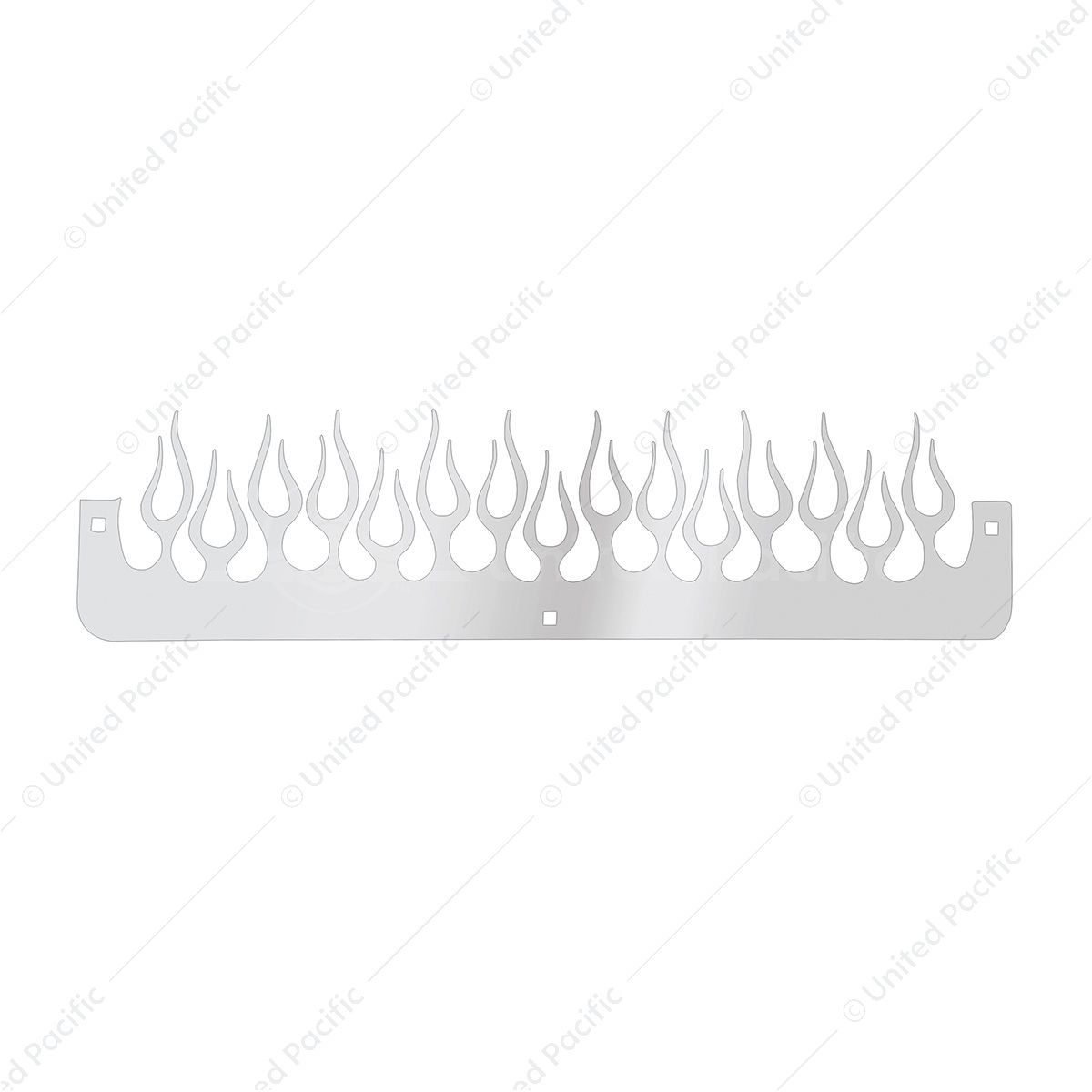 24" Chrome Flame Bottom Mud Flap Plate - Bolt Thru (Bulk)