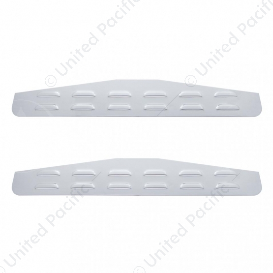 4" X 24" Chrome Louvered Bottom Mud Flap Plate - Welded Stud (Card of 2)