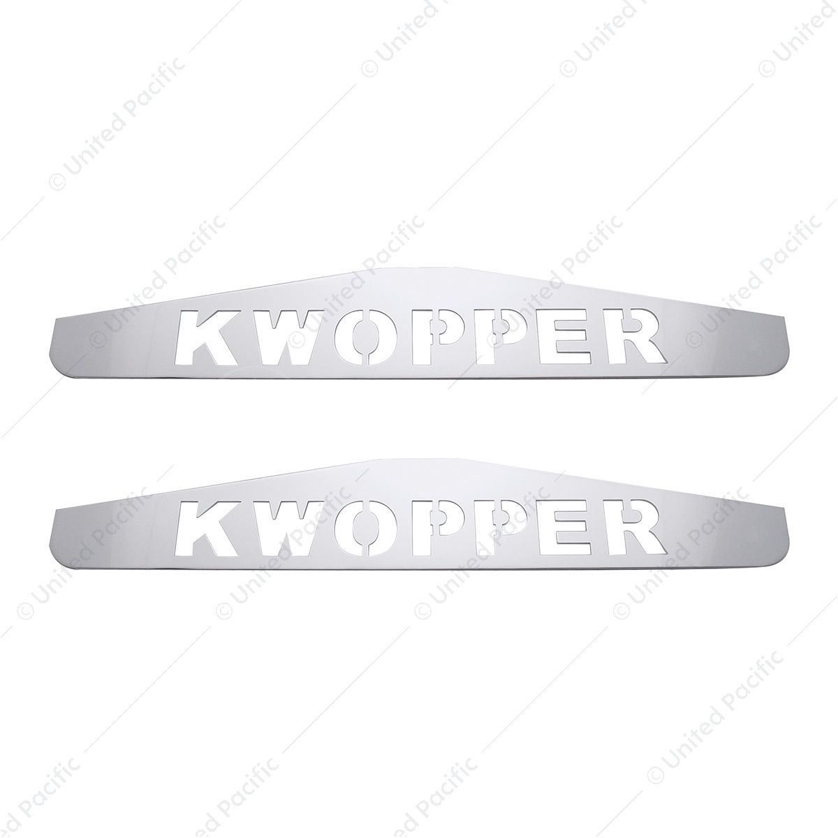 4" X 24" Chrome Kwopper Bottom Mud Flap Plate - Welded Stud (Card of 2)
