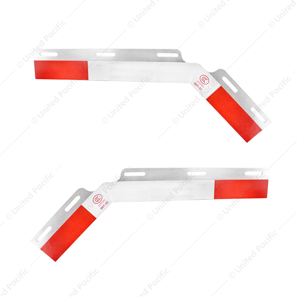 Aluminum 45 Degree Angled Conspicuity Reflector Top Flap Plate (Pair)
