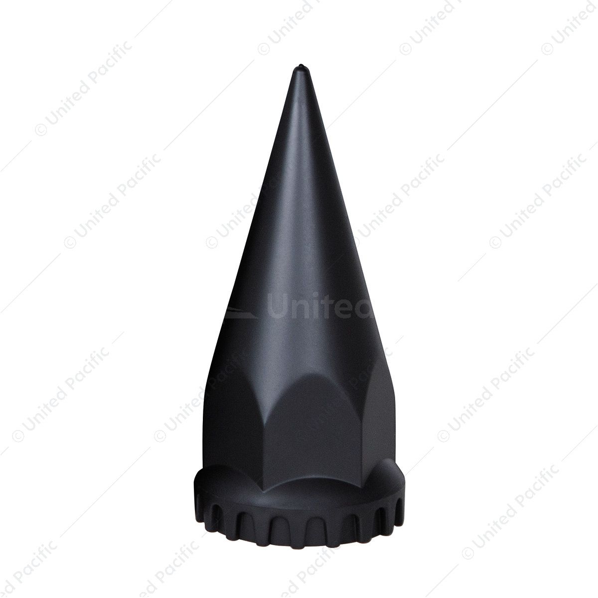 33mm x 4-3/4" Matte Black Spike Nut Cover With Flange- Thread-On (Bulk)