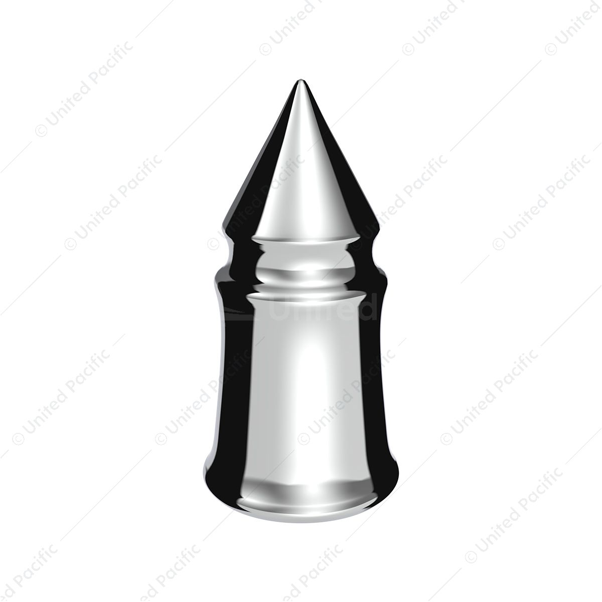 33mm X 4-3/8" Chrome Plastic V-Spike Nut Cover - Thread-On (Bulk)