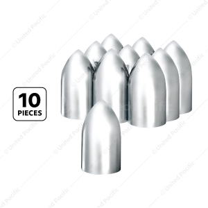 33mm x 3-7/8" Chrome Plastic Bullet Nut Covers - Thread-On