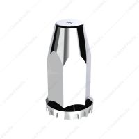 33mm X 4" Chrome Plastic Extra Tall Nut Cover With Flange - Thread-On (Bulk)