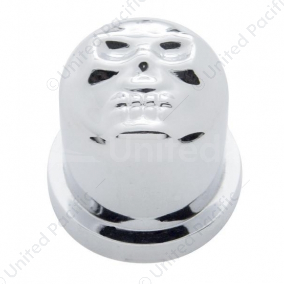 7/16" X 3/4" Chrome Plastic Skull Nut Cover, Push-On Style (10-Pack)