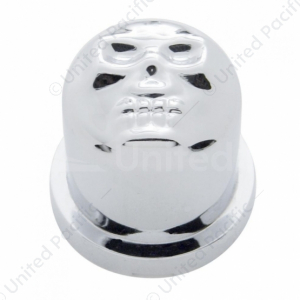 Chrome Plastic Skull Nut Cover - Push-On Style