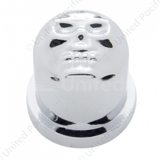 5/8" X 1-1/4" Chrome Plastic Skull Nut Cover, Push-On Style (10-Pack)