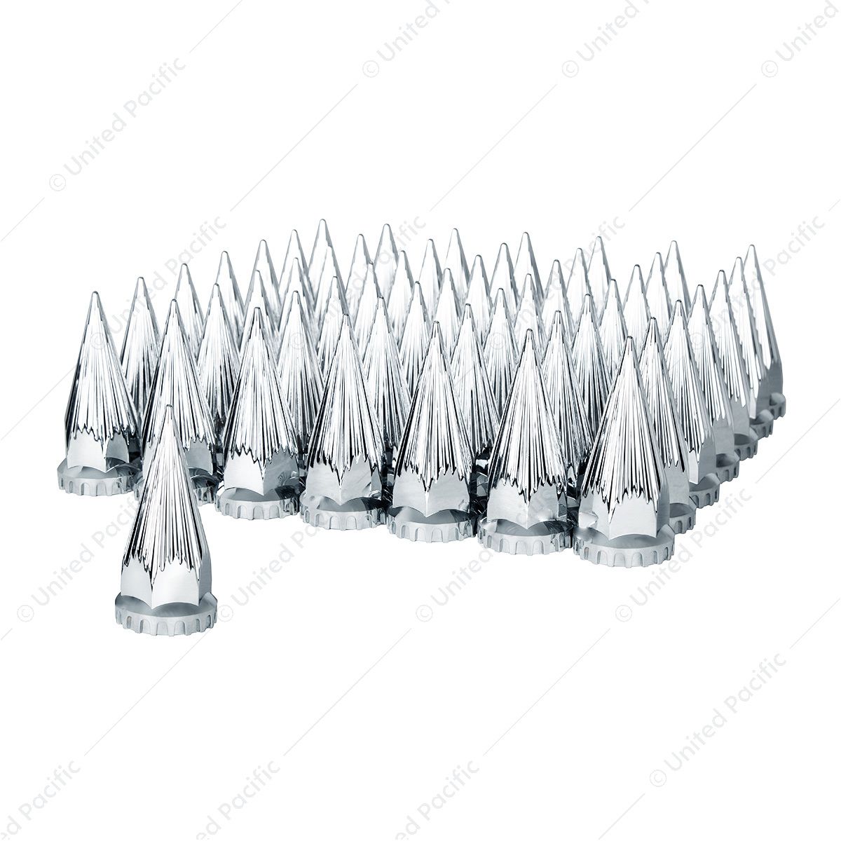 33mm X 4-3/4" Chrome Plastic Razor Nut Covers With Flange - Thread-On (60-Pack)