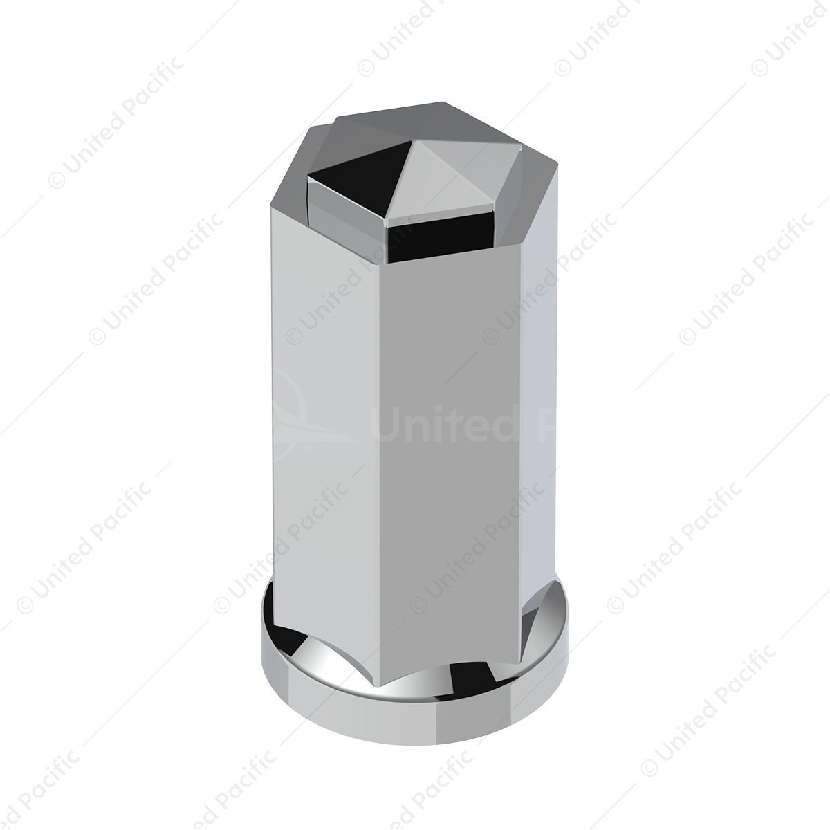 33mm X 4-1/4" Tall Chrome Plastic Hexagon Style Thread-On Nut Cover (Bulk)