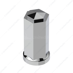 33mm X 4-1/4" Tall Chrome Plastic Hexagon Style Thread-On Nut Cover (Bulk)