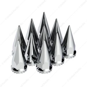 33mm X 4-3/4" Chrome Super Spike Nut Covers - Push-On