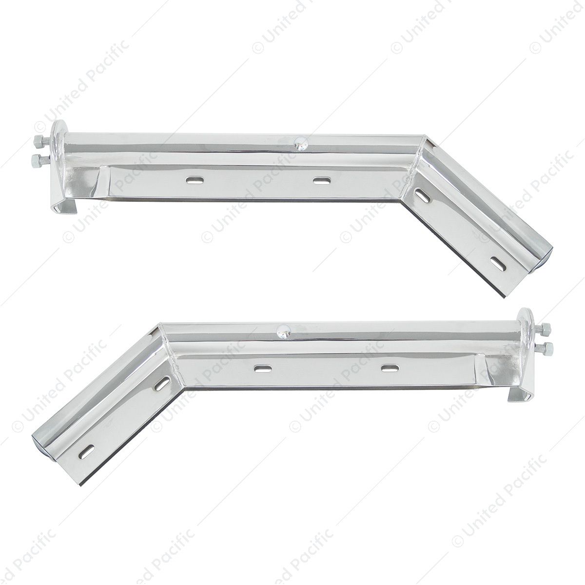 28" Chrome 45-Degree Angled Mud Flap Hangers - 1-1/8" Bolt Pattern (Pair)