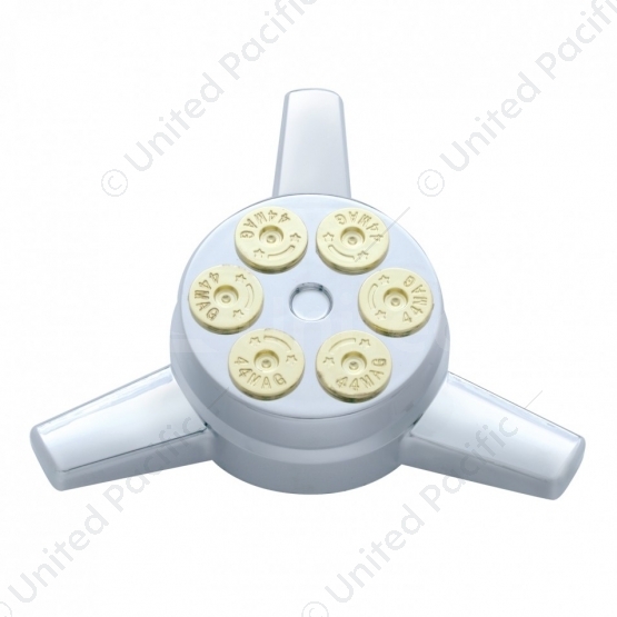 Chrome Plastic Gun Cylinder Hubcap Spinner Only (Bulk)