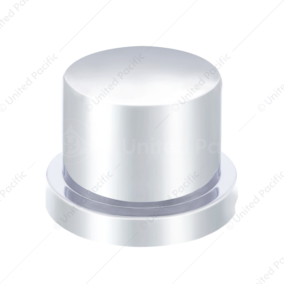 9/16" X 11/16" Chrome Plastic Flat Top Nut Cover - Push-On (Bulk)