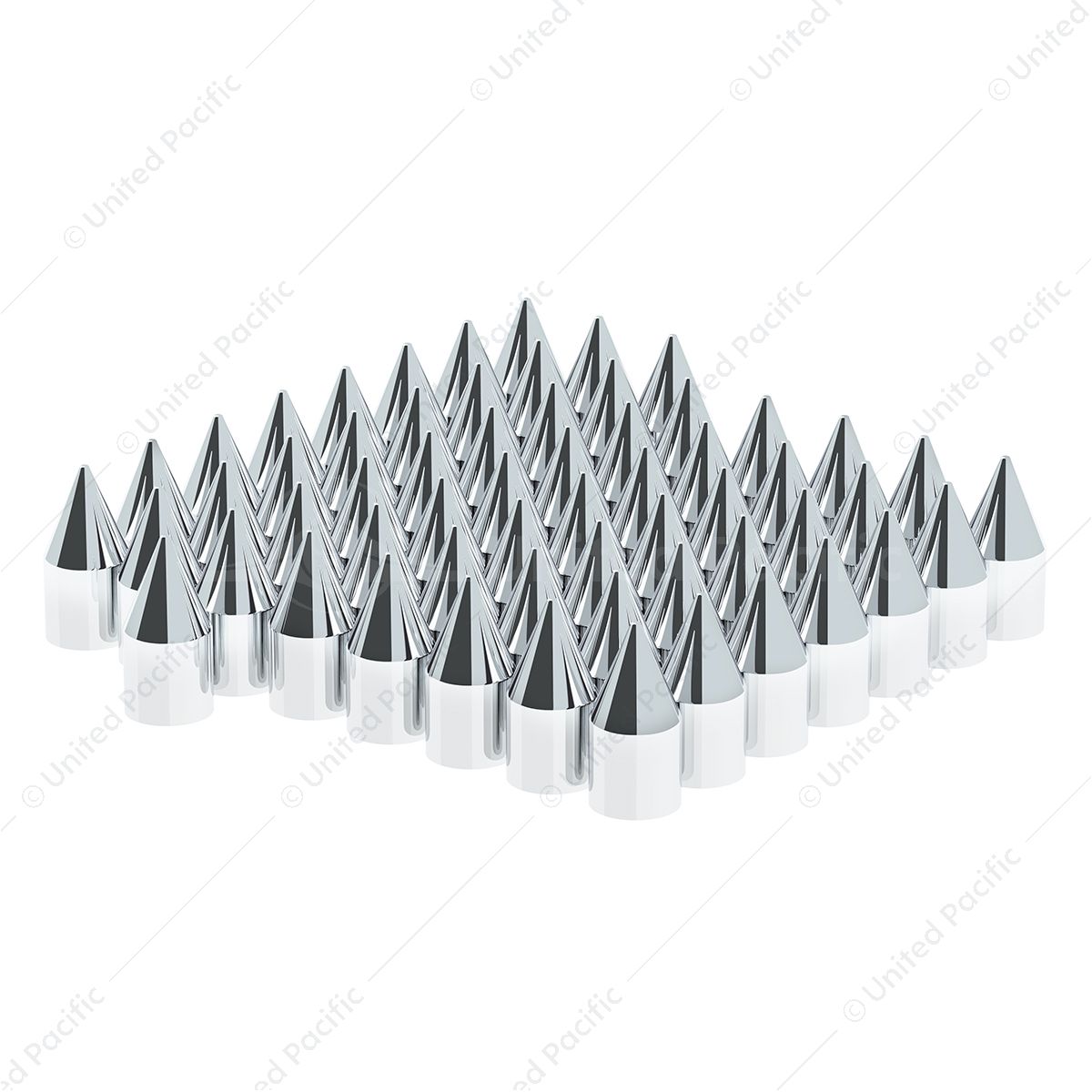 15/16" X 2.5" Chrome Plastic Spike Nut Cover - Push-On (Color Box of 60)