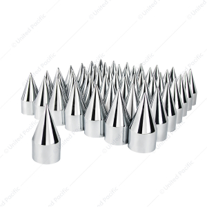 1-1/2" x 4-1/8" Chrome Plastic Spike Nut Covers - Push-On
