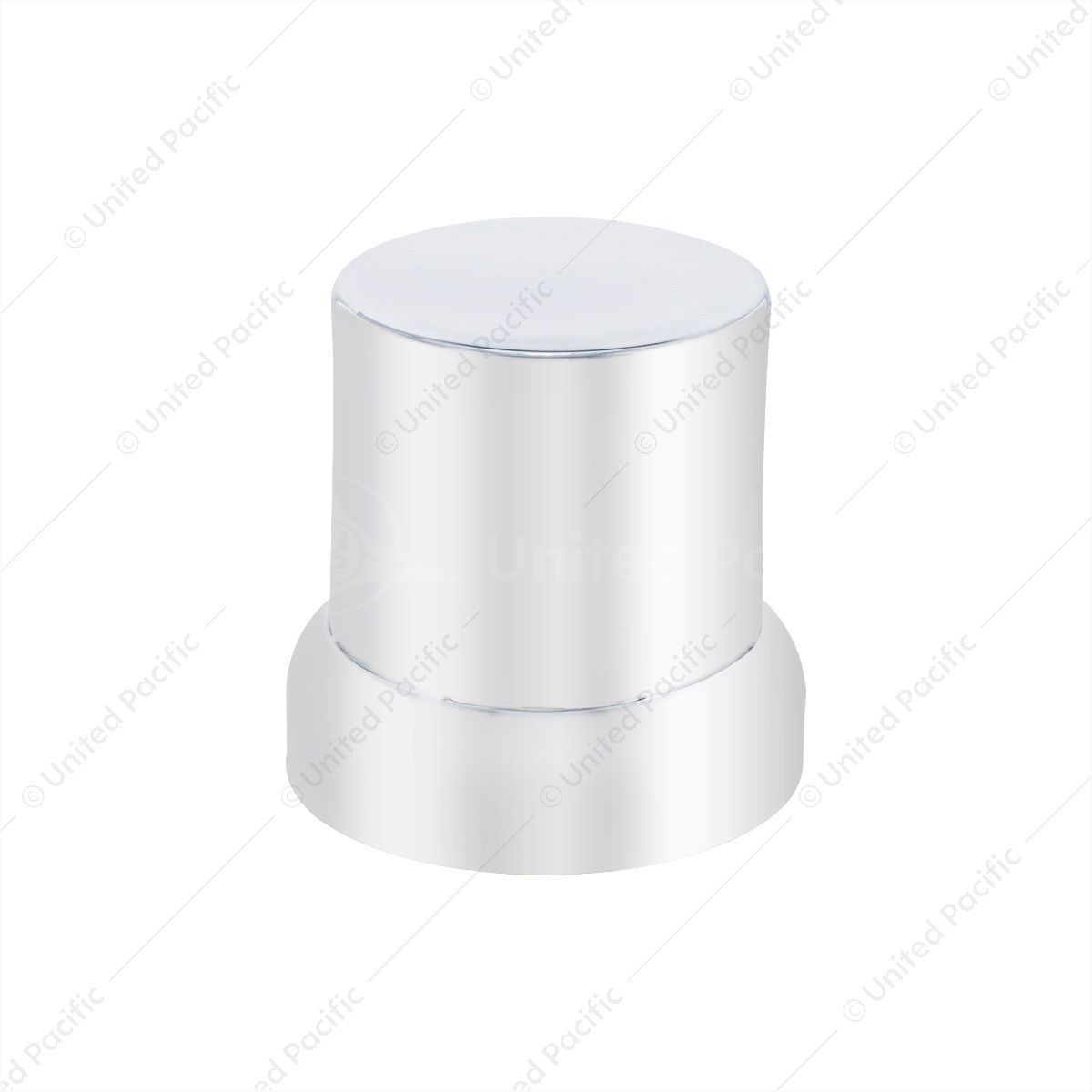 33mm X 2" Chrome Plastic Flat Top Nut Cover With Flange - Push-On (Bulk)