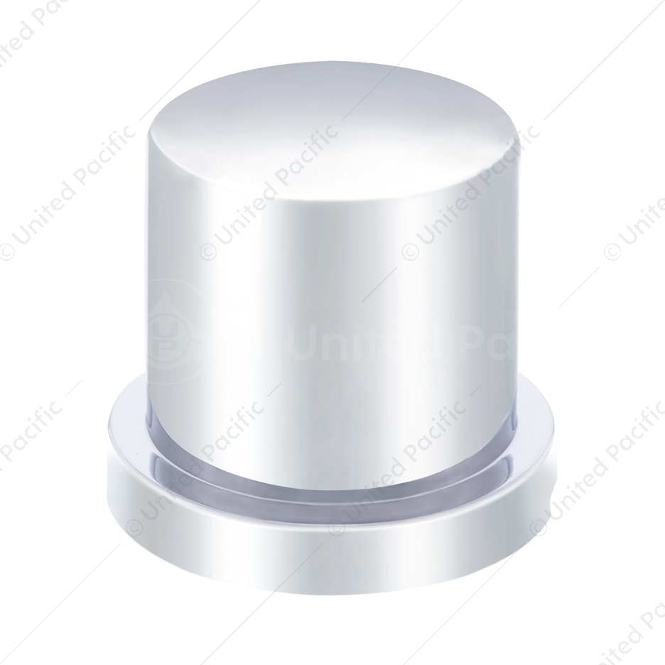1-3/16" X 1-5/8" Chrome Plastic Flat Top Nut Cover With Flange - Push-On (Bulk)