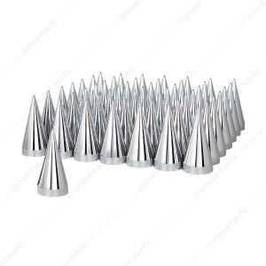 33mm x 4-1/2" Chrome Plastic X Spike Nut Covers - Thread-On