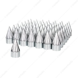 33mm x 4-3/8" Chrome Plastic Razor Nut Covers - Thread-On