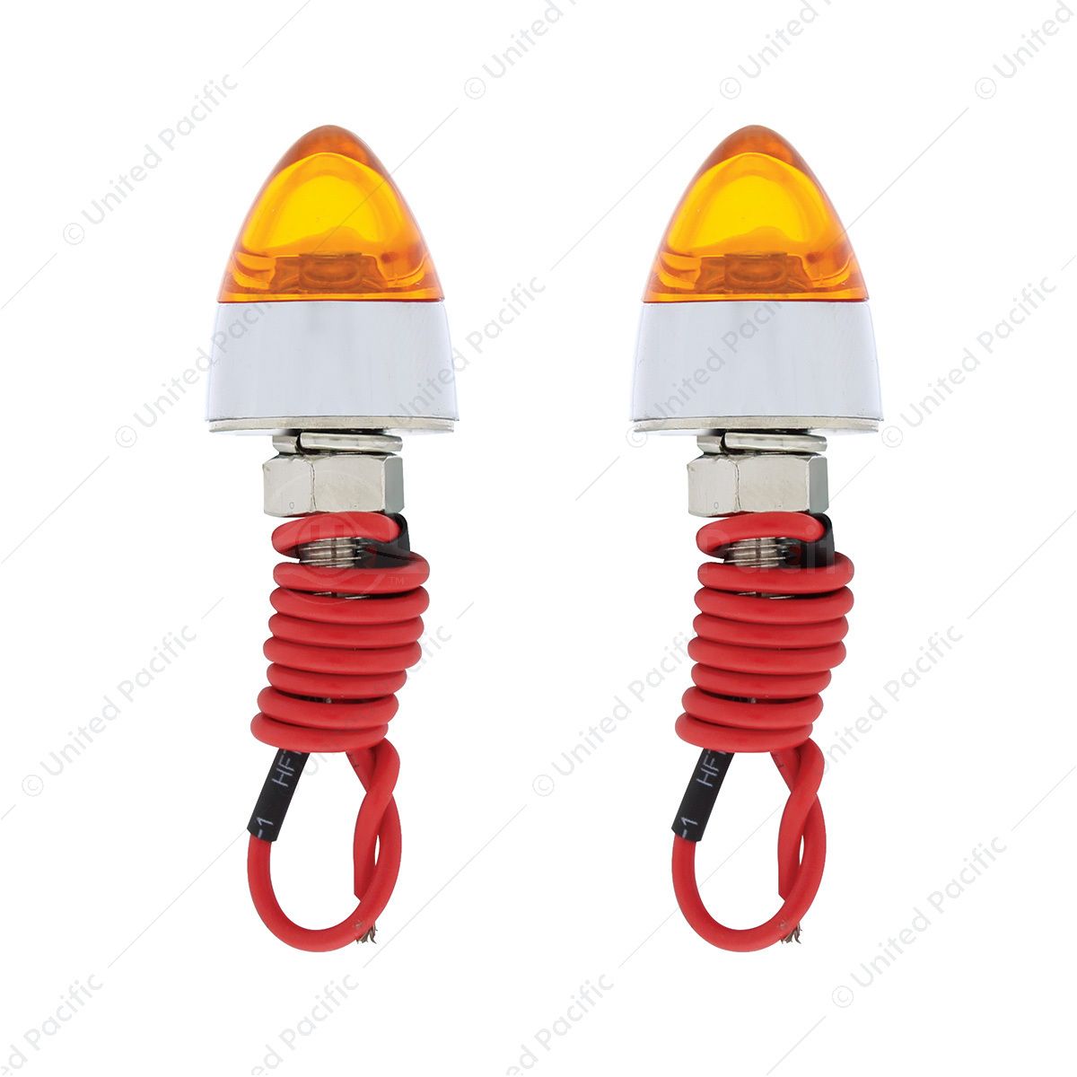 LED Bullet License Plate Fastener - Amber (2-Pack)