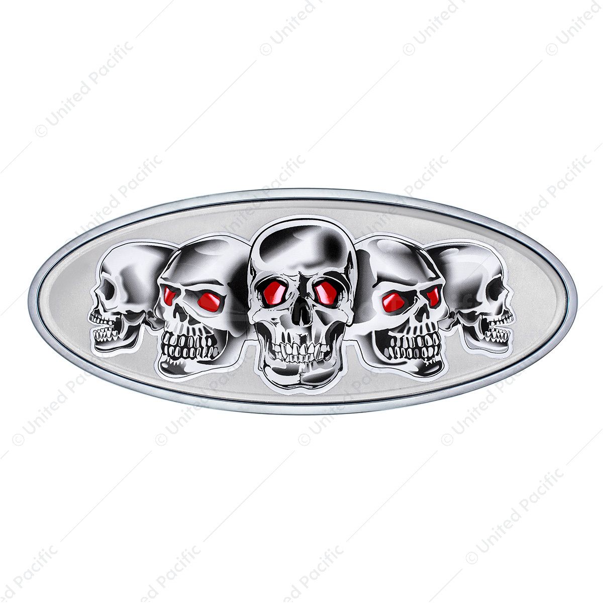 Chrome Die Cast Skull Emblem - Silver