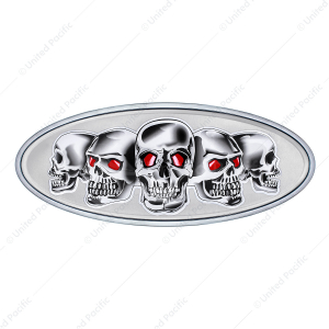 Chrome Die Cast Skull Emblem - Silver