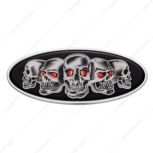 Chrome Die Cast Skull Emblem - Black