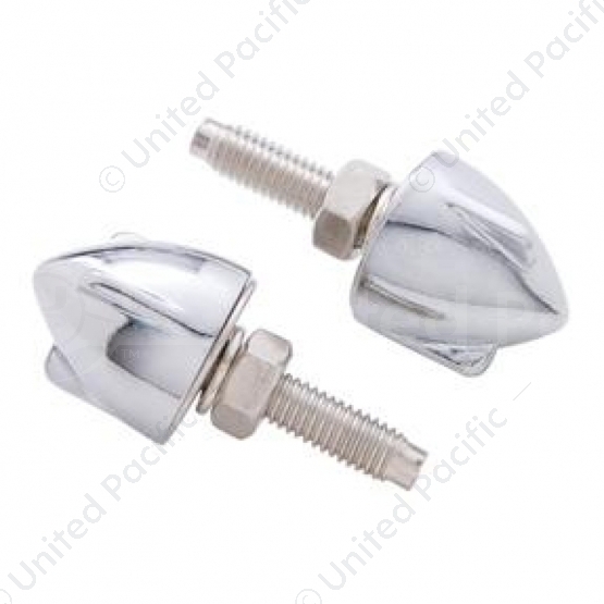 Chrome 3-Wing Bullet Style License Plate Fasteners (4-Pack)