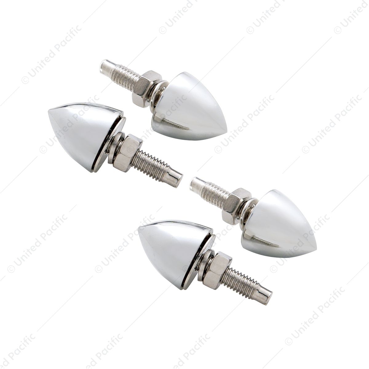 Chrome Bullet License Plate Fastener (4-Pack)