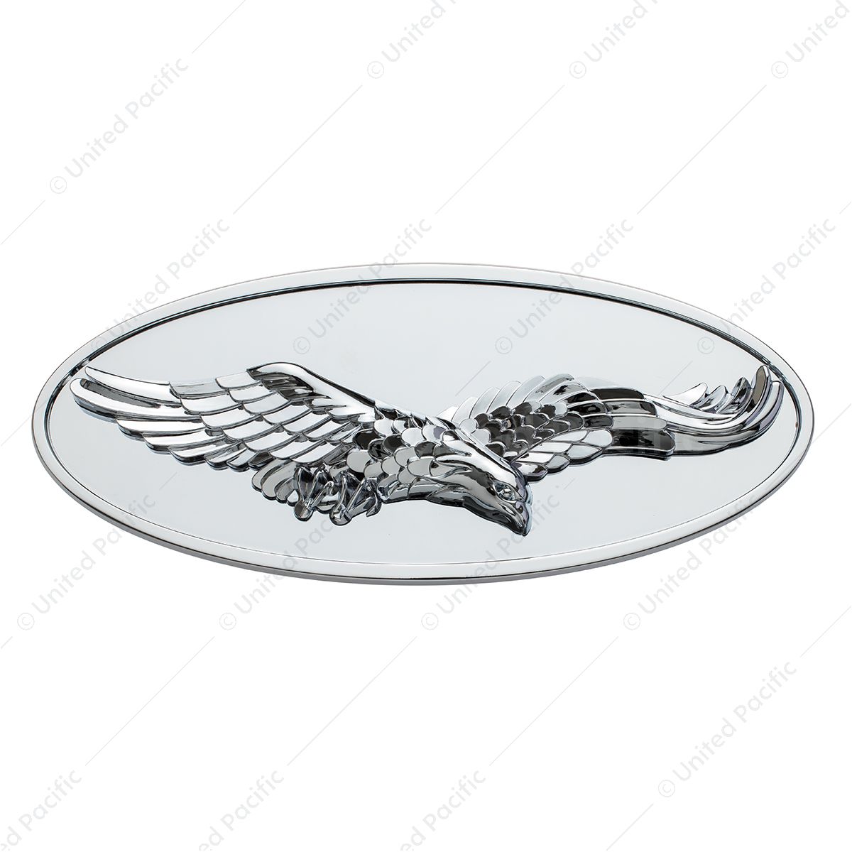 Chrome Die Cast Oval Emblem - 3D Eagle