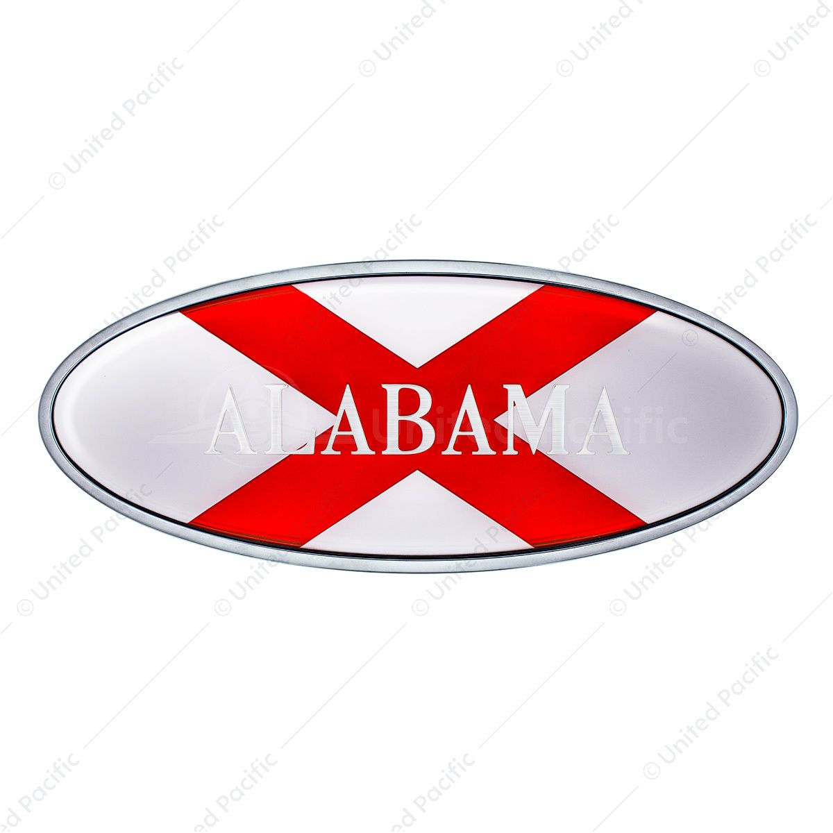 Chrome Die Cast Alabama Flag Emblem