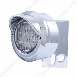 9 LED Mud Flap Hanger End Light With Visor - Amber LED/Clear Lens