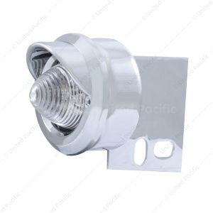 9 LED Beehive Mud Flap Hanger End Light With Visor - Amber LED/Clear Lens