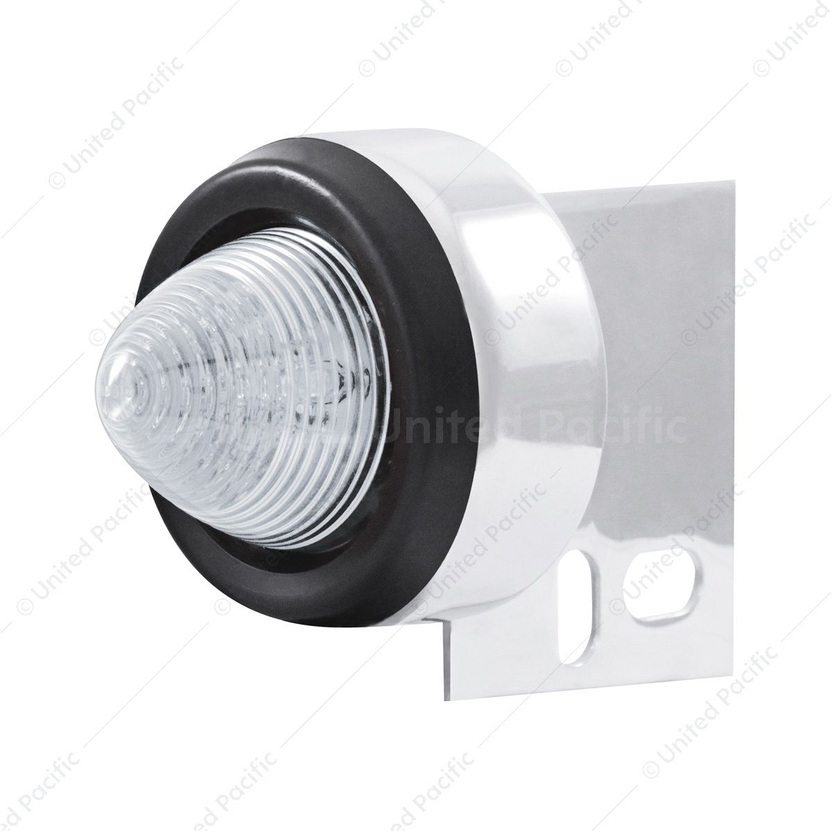 9 LED Beehive Mud Flap Hanger End Light With Grommet - Red LED/Clear Lens