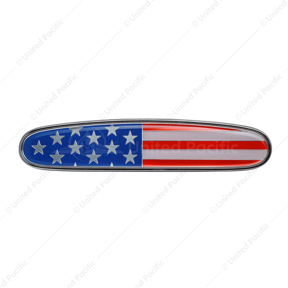 Chrome Die Cast USA Flag Emblem For Freightliner Hood