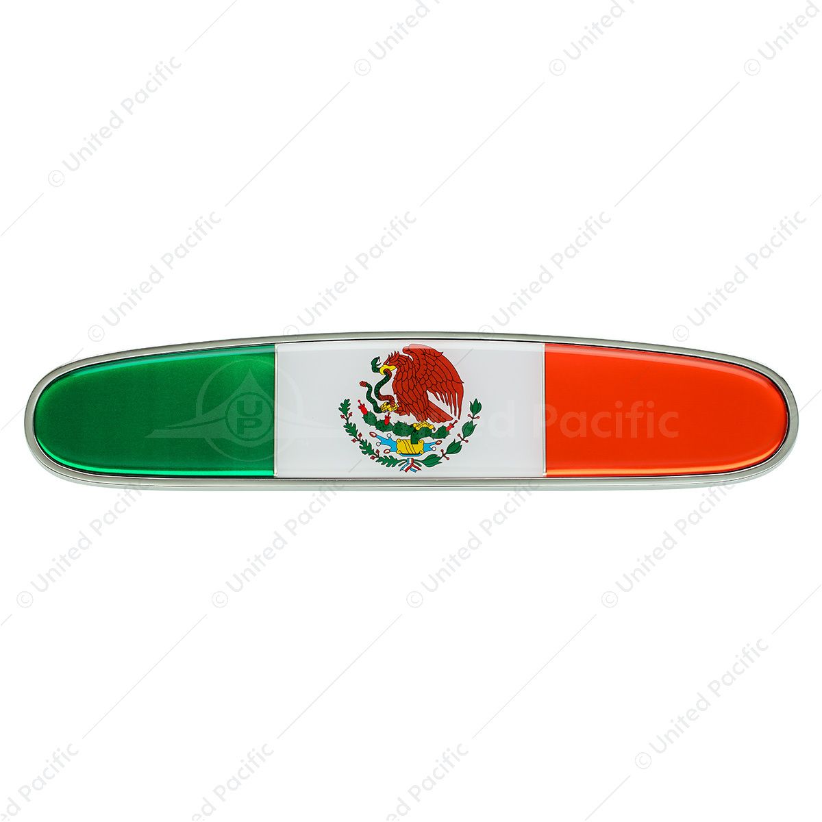 Chrome Die Cast Mexico Flag Emblem