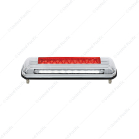 Chrome License Plate Light With Red LED 3rd Brake Light - Red LED/Red Lens