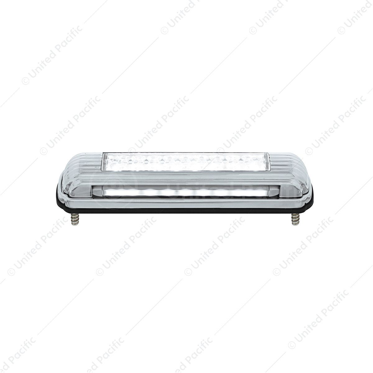 Chrome License Plate Light With White LED Backup Light - White LED/Clears Lens