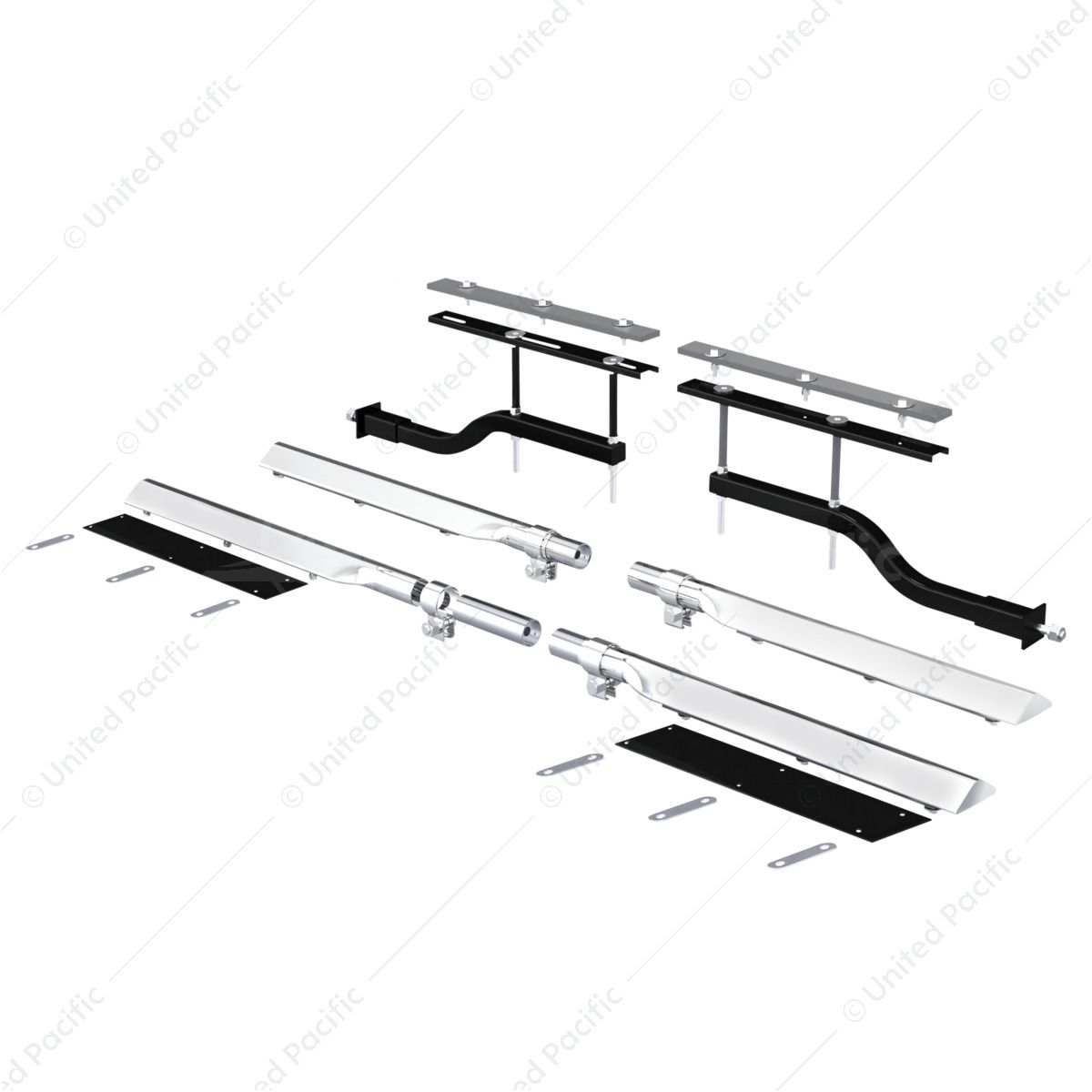 29" 430 Stainless Steel Universal Standard Duty Full Tandem Fender Mounting Arm Kit (Pair)