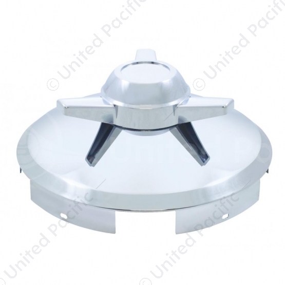 5 Even Notched Chrome Front Hubcap With 3 Bar Spinner - 1" Lip