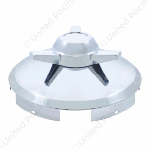 5 Even Notched Chrome Front Hubcap With 3 Bar Spinner - 1" Lip
